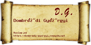 Dombrádi Györgyi névjegykártya